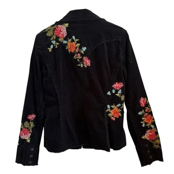 Johnny Was Embroidered Velvet Blazer Size M - Picture 2 of 5